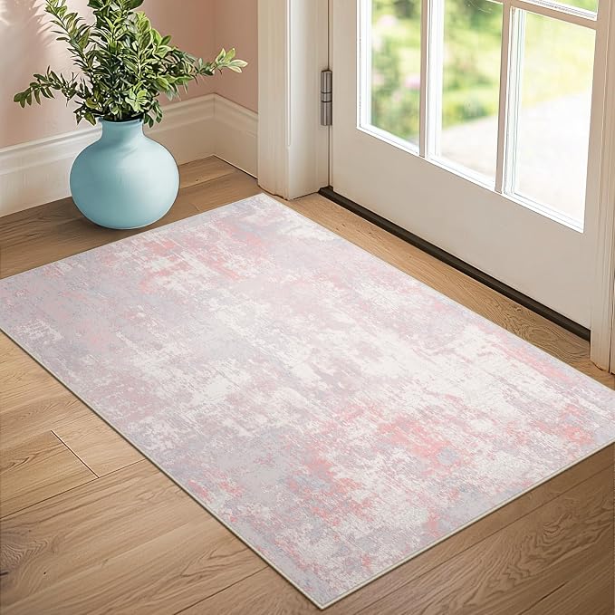 RELEANY Washable Area Rugs 3'x5' Non-Slip Modern Abstract Soft