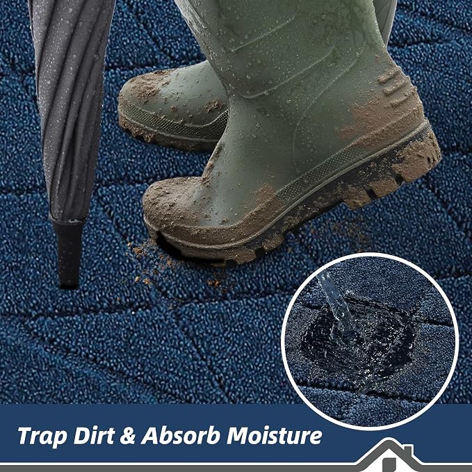 BEQHAUSE Dirt Trapper Door Mat 32" x 48", Doormat Non-Slip Entryway Rugs
