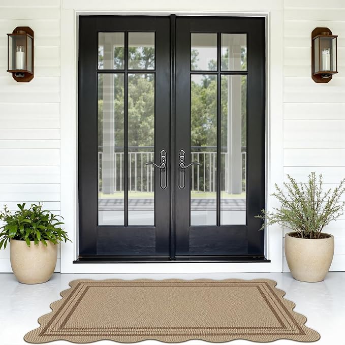 Modern Easy Jute 3x5 Outdoor Patio Rug, Washable Rugs