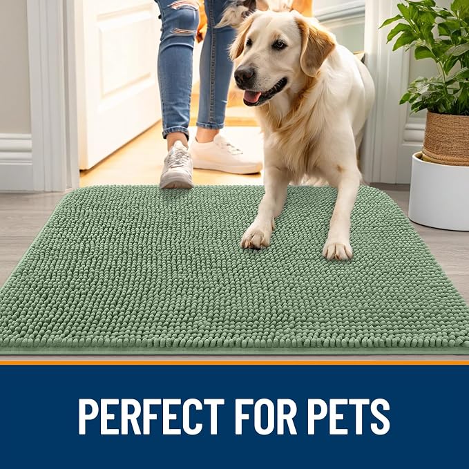 OLANLY Dog Door Mat for Muddy Paws 24x16, Absorbs Moisture and Dirt, Absorbent