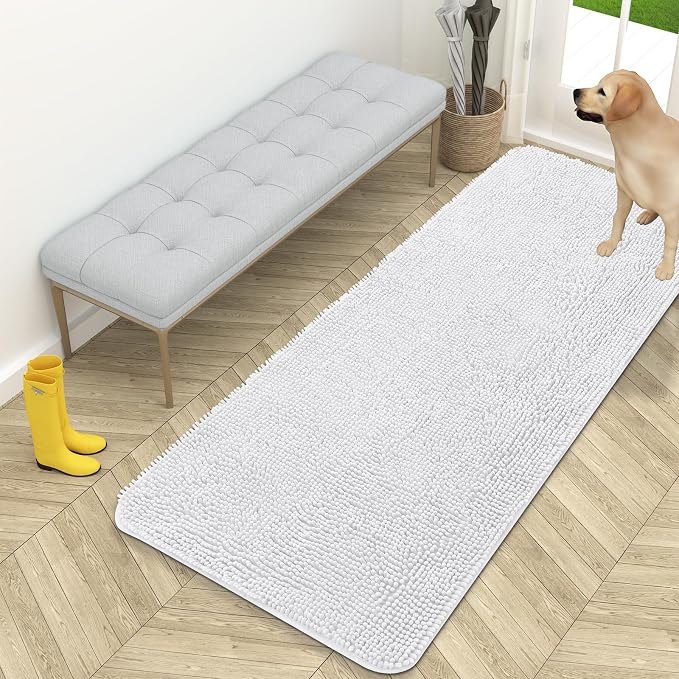 OLANLY Dog Door Mat for Muddy Paws 59x24, Absorbs Moisture and Dirt, Absorbent