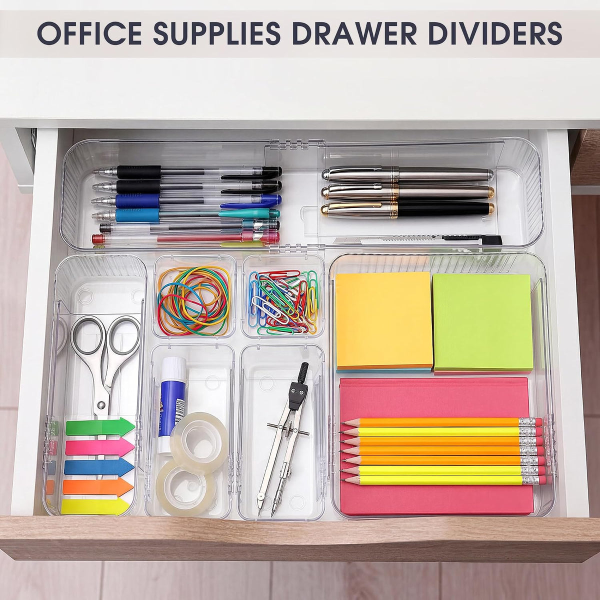 Aneco 14Pcs Extendable Drawer Organizer 4-Size Expandable Drawer Organizer