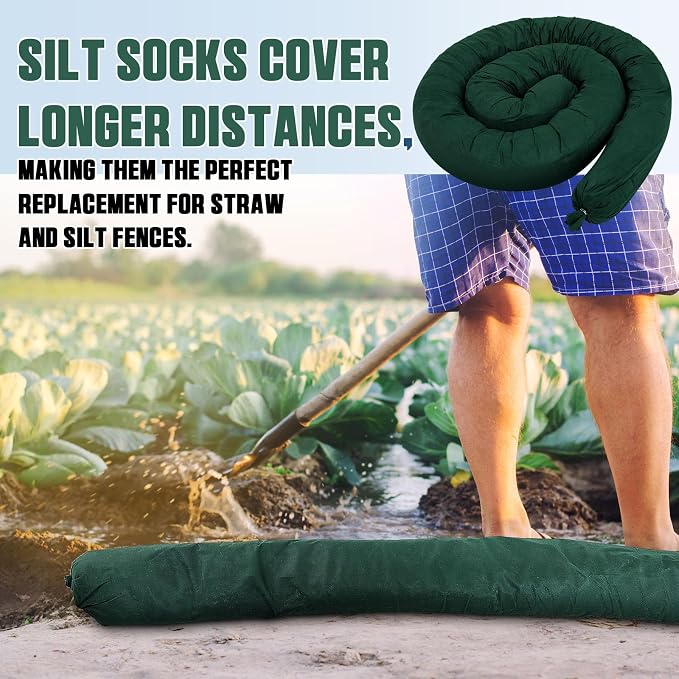 2 Pcs Sediment Filter Erosion Control Blanket Silt Fence Sock