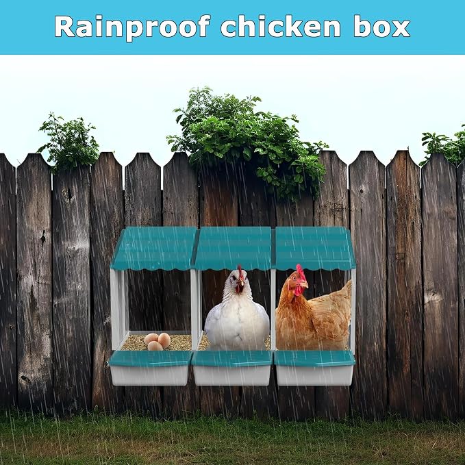 AUTENS Chicken Nesting Boxes, 1 Hole Laying Boxes, 1 Nest Mat, Plastic Roll
