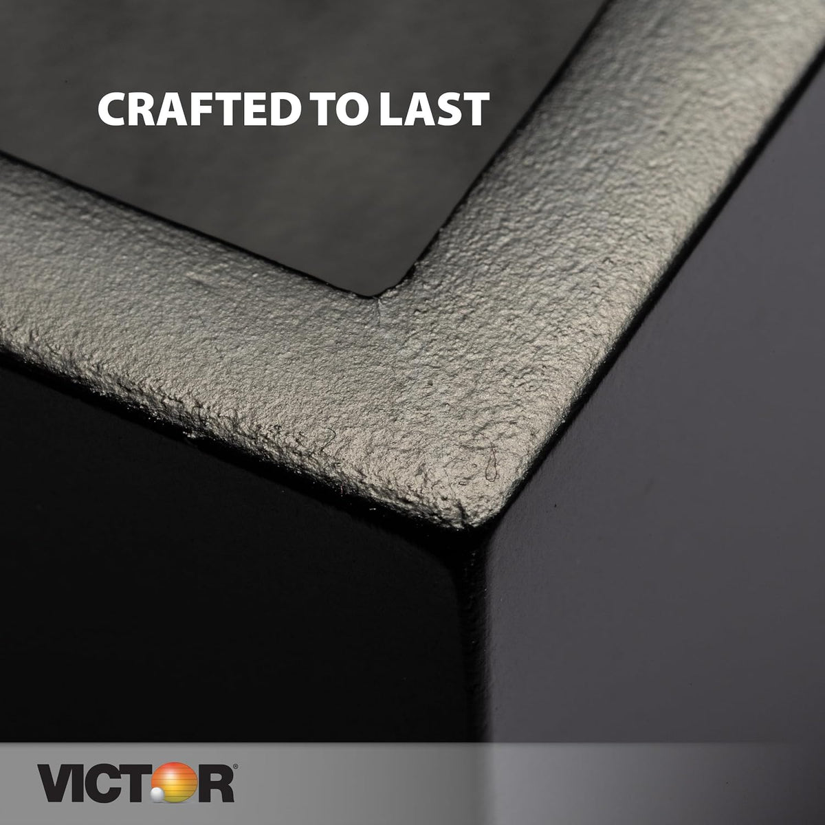Victor 1142-5 Midnight Black Collection Front Load Letter Tray, Matte Black Paint with Faux Leather Tray Pad for a Professional Look