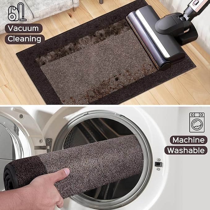 Machine Washable Kitchen Rug 32" x 48", Non Slip Indoor Door Rug, Absorbent