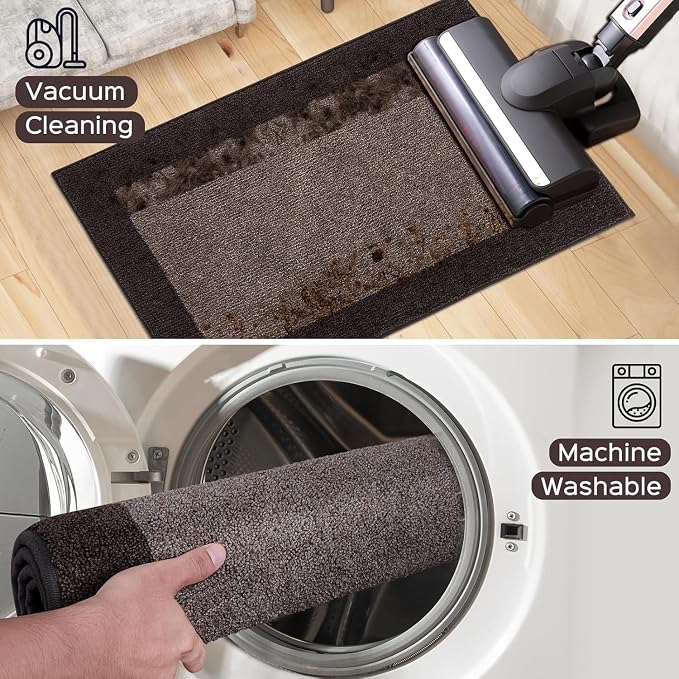 Machine Washable Kitchen Rug 32" x 72", Non Slip Indoor Door Rug, Absorbent
