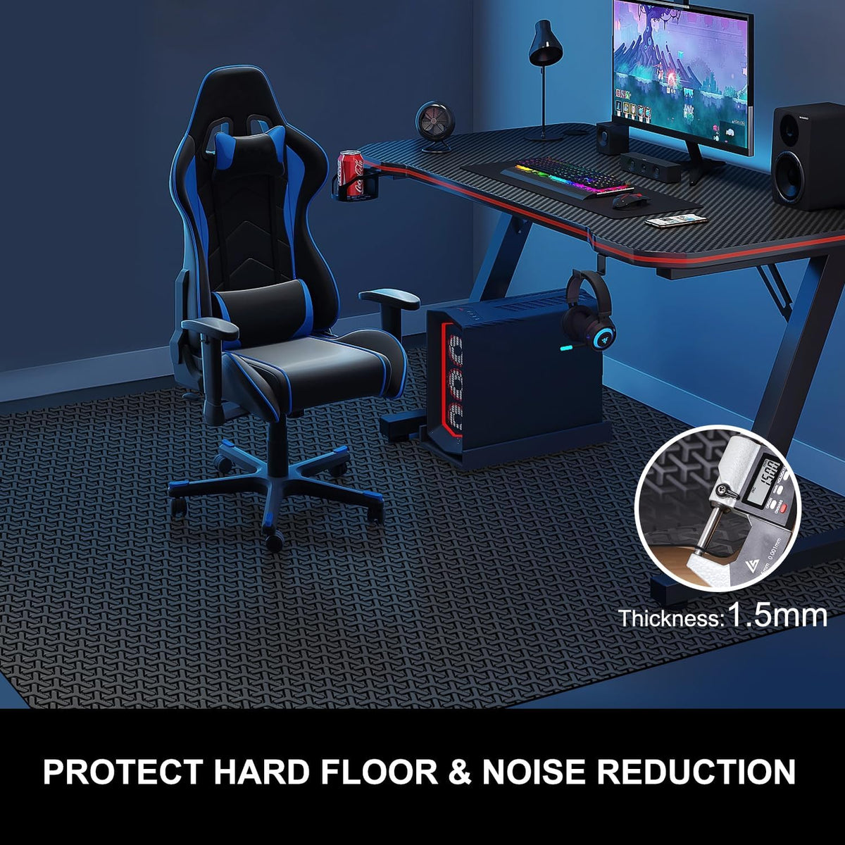 Office Chair Mat for Hard Floor, 50"x60" Large Computer Chair Mat