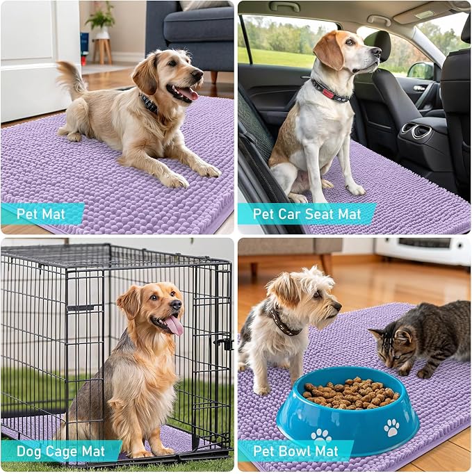 OLANLY Dog Door Mat for Muddy Paws 59x24, Absorbs Moisture and Dirt, Absorbent