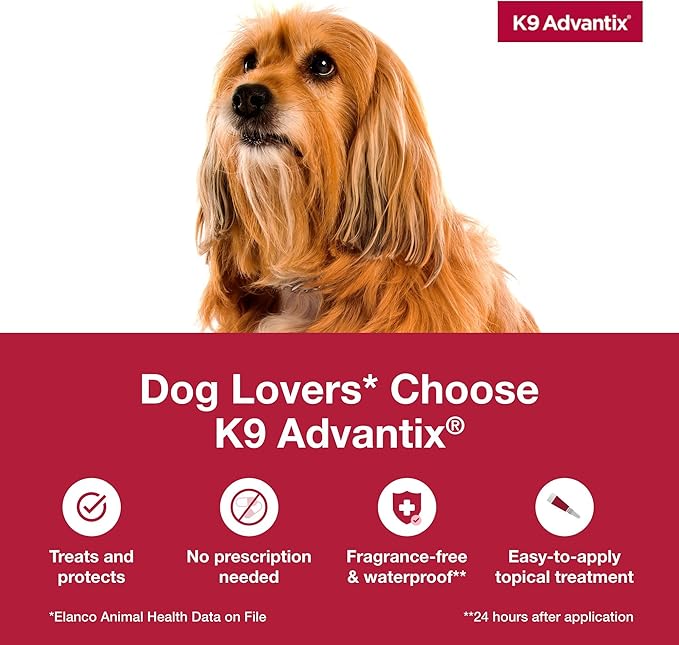 K9 Advantix Flea, Tick & Mosquito Prevention for Dogs 11-20 lbs. | Flea Drops for Medium Dogs | Apply Monthly | 2 Treatments (Pack of 3)