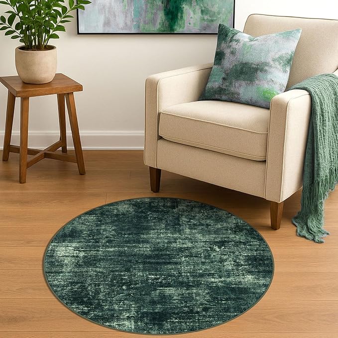 IOHOUZE Round Area Rug 3 Ft Circle Entryway Rugs Round Washable Door Mat Indoor