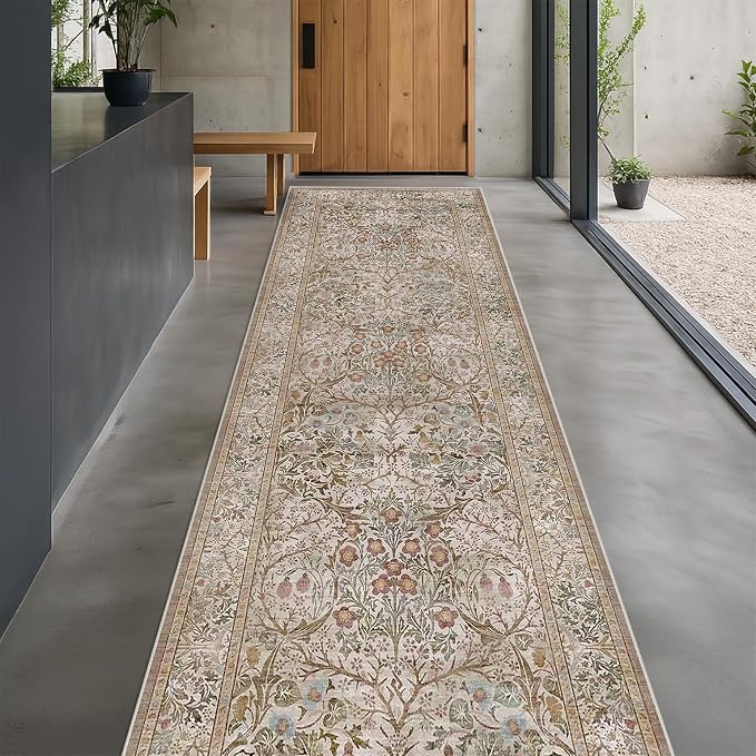 Moss Green 3x10 ft Extra Long Wide Runner Rug
