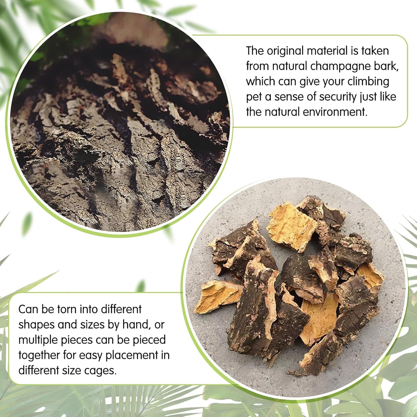 kathson 6Pcs Cork Tile Background Bark 11.8”Lx7.9”W Reptile Tank Background Terrarium Backdrop Wall Decor Natural Reptile Climbing Mat for Spider Gecko Lizard Chameleon Bearded Dragon Turtle Snake