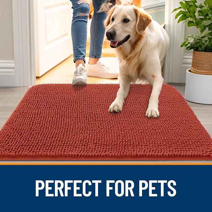 OLANLY Dog Door Mat for Muddy Paws 44x32, Absorbs Moisture and Dirt, Absorbent