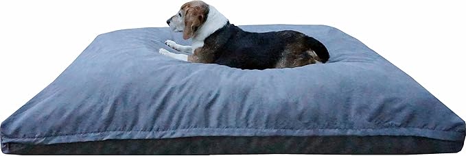 Dogbed4less Memory Foam Dog Bed for Medium Large Dogs with Orthopedic Comfort, Waterproof Liner and Grey Washable Pet Bed Cover 40X35 Pillow