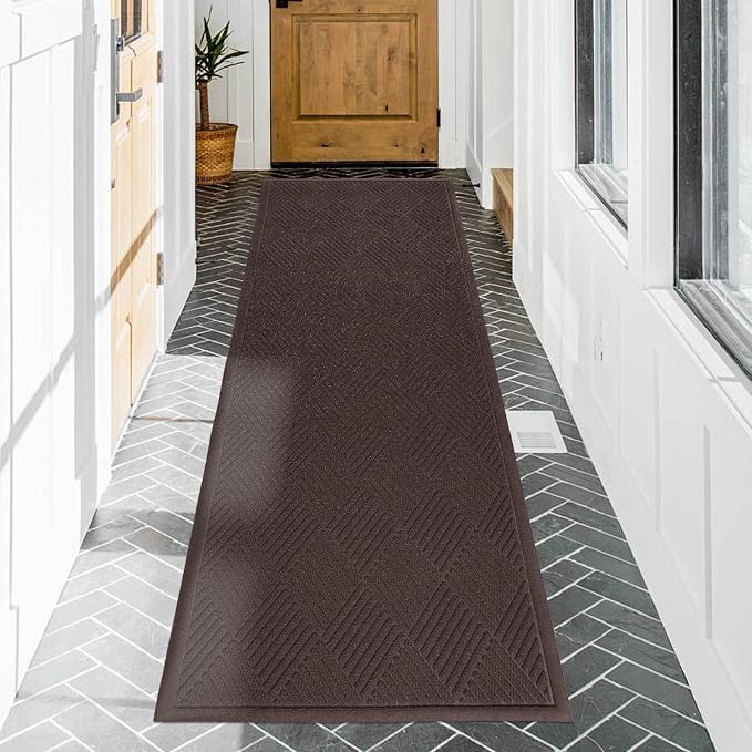 HIYARD Sturdy Front Door Mat, Absorbent Muddy Dirt Resist Welcome Door Mats