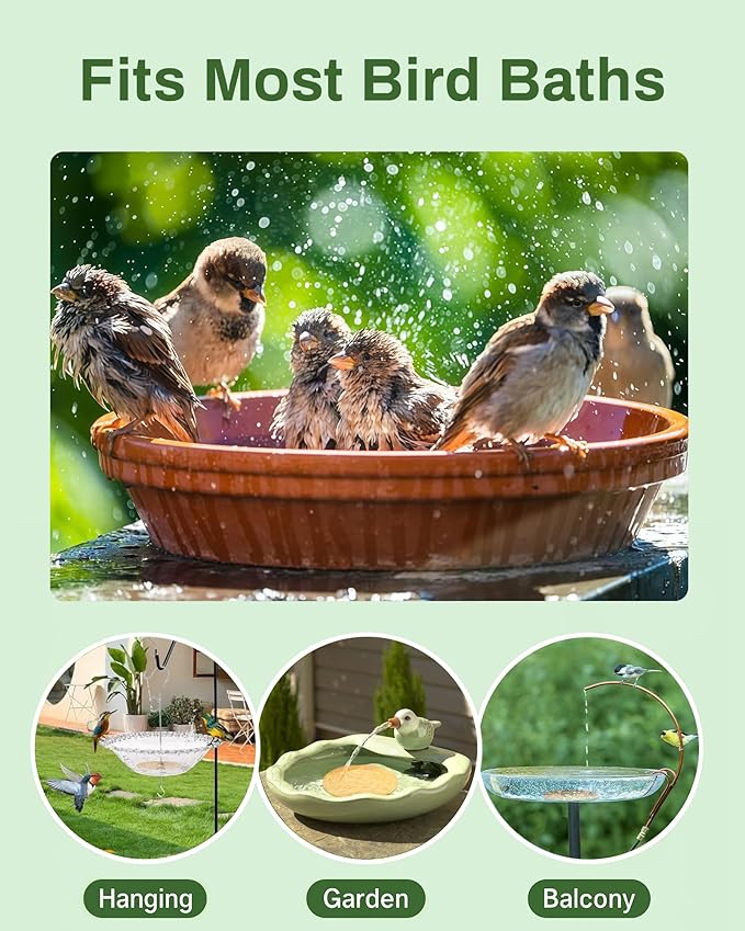 Bird Bath Purification Disk Pure Copper Outside Winter Solar Power Birdbath Humming Bee Water Fountain Window Feeder Stand Nectar Food Pole House Hanging Birdhouse Flower Bird Accessories