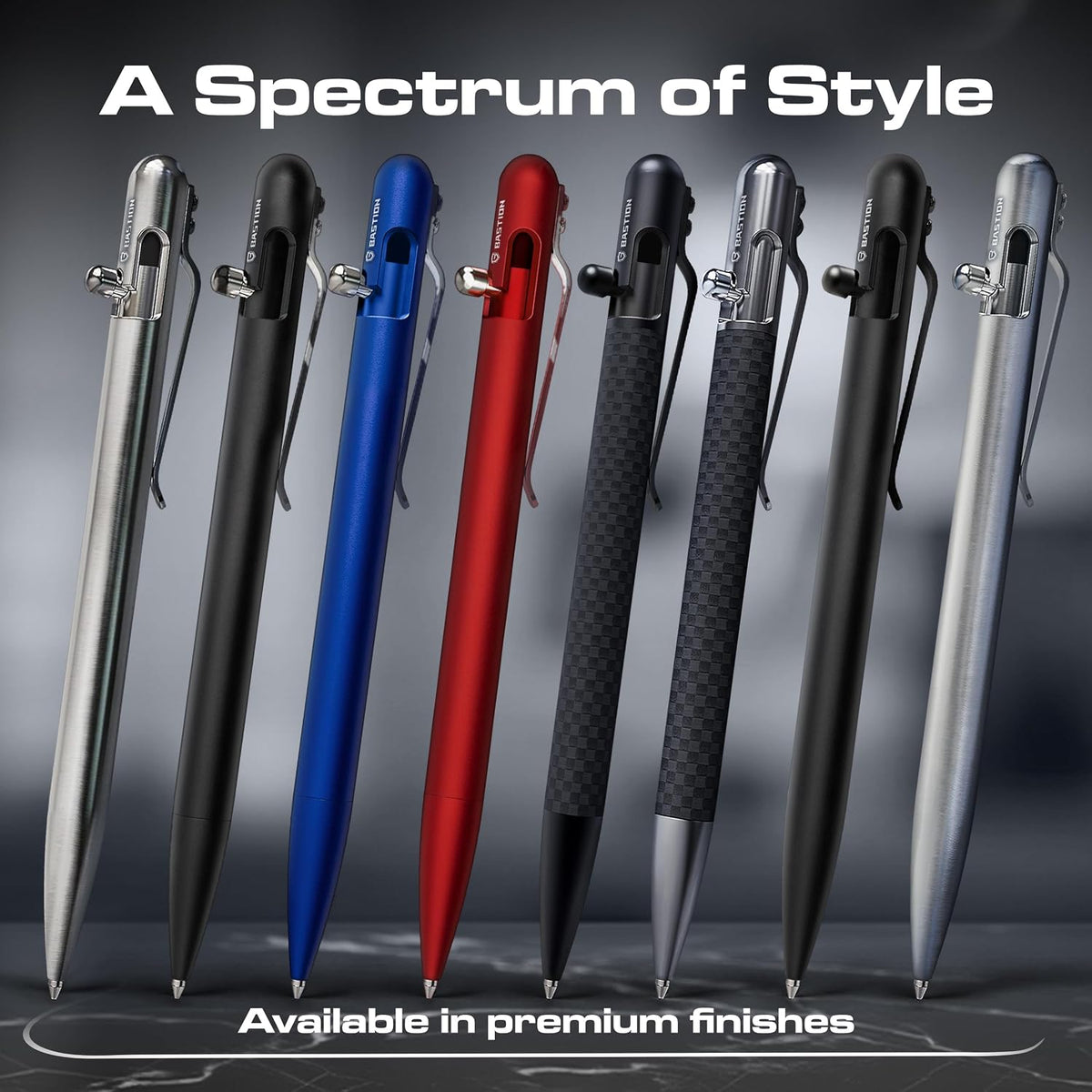 BASTION Slim Aluminum Bolt Action Pen, Stylish Pens for Women, Pink EDC