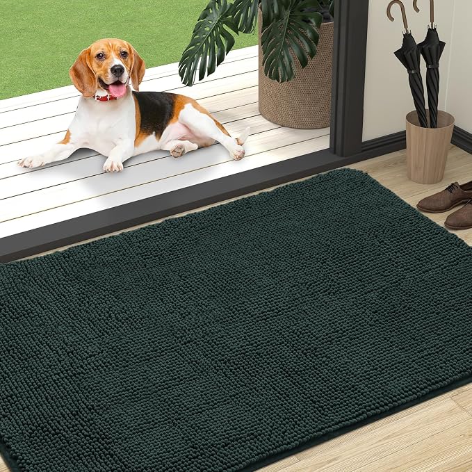 OLANLY Dog Door Mat for Muddy Paws 47x32, Absorbs Moisture and Dirt, Absorbent