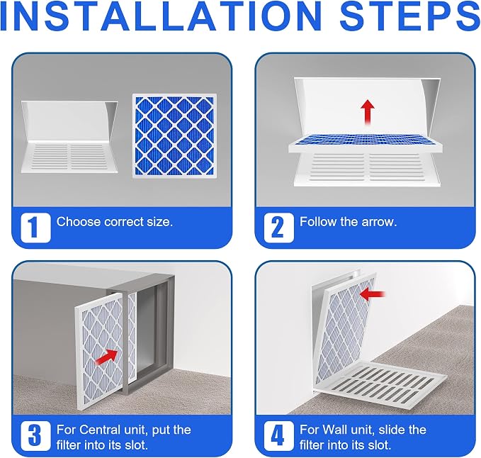 LEKEN 20x20x1 AC Furnace HVAC Filter Reusable Electrostatic Filters MERV 13