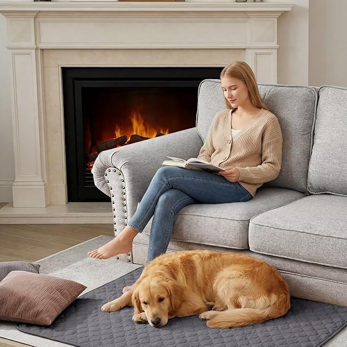 Waterproof Dog Bed Cover Pet Blanket Sofa Pet Bed Mat,Leak Proof Washable Incontinence Mattress Protectors,Suitable for People Who Cannot Take Care of Themselves,52x82 Inch Light Grey