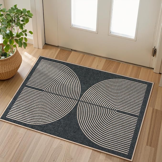 Lahome Enfys Rainbow Indoor Door Mat, Farmhouse Non Slip Non Shedding