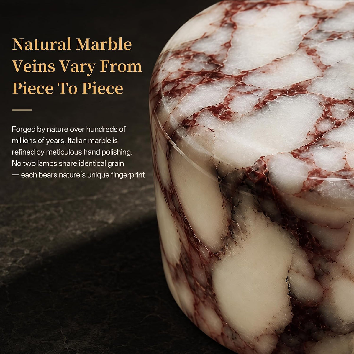 AOPO Natural Marble Cordless Touch Dimmable Table Lamp Night Light