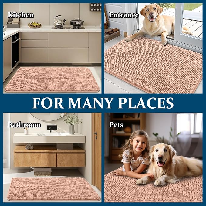 OLANLY Dog Door Mat for Muddy Paws 70x46, Absorbs Moisture and Dirt, Absorbent