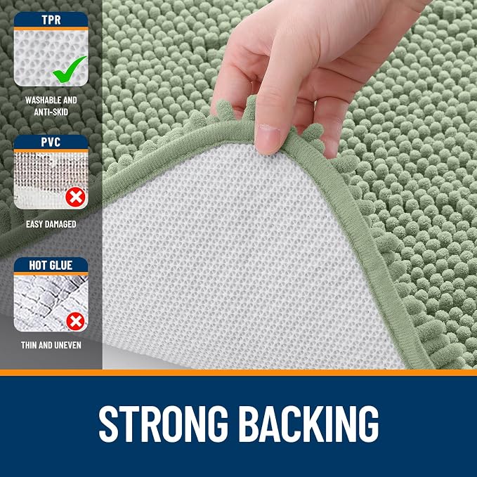 OLANLY Large Bathroom Rugs 50x30, Extra Soft Absorbent Chenille Bath Rugs