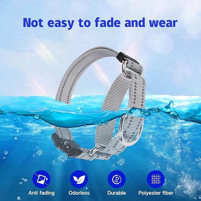 Martingale Dog Collar, Adjustable Nylon Reflective Collar with Buckle No Pull Dog Collar for Small Medium Large Dogs (Grey S)