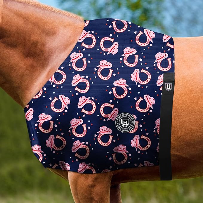 Harrison Howard Heat-Insulating Breathable Stretchy Shoulder Guard Anti Rub Bib for Horse Horseshoe M
