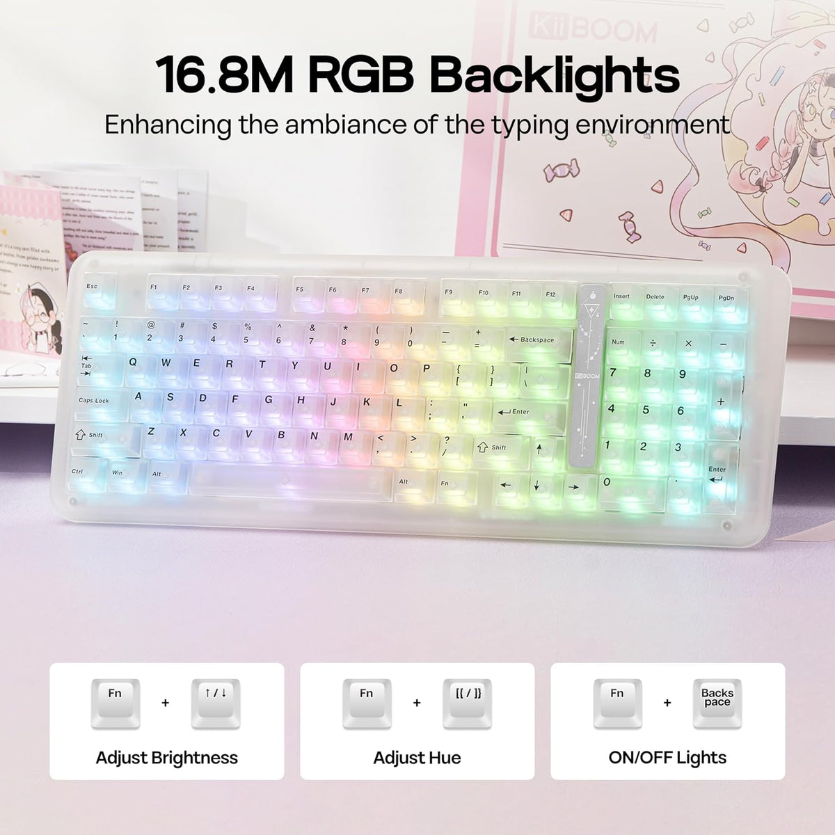 KiiBoom Phantom98 Lite 96% Wireless Mechanical Gaming Keyboard, VIA Custom