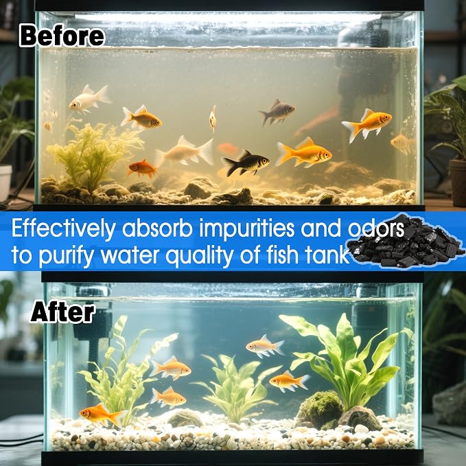 xcivi 6PCS Carbon Filter Media for Aquariums, Premium Activated Carbon