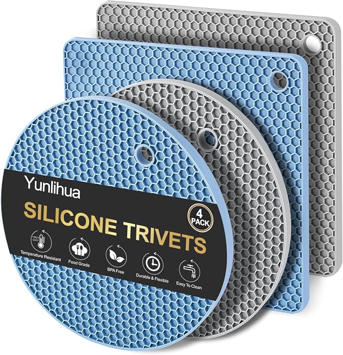 4 PCS Heat Resistant Silicone Trivet Mat