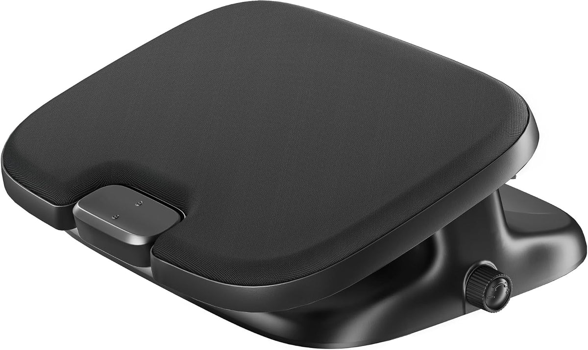 PEGZONE Footrest Under Desk with Memory Foam, Ergonomic Stepless Adjustable