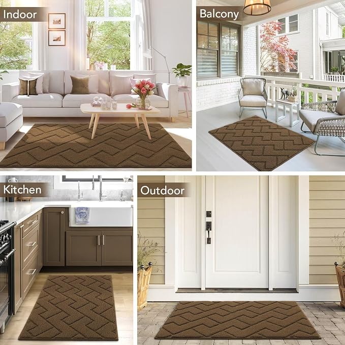 hicorfe Front Door Mat Outside Entrance, Stain and Fade Resistant, Non Slip