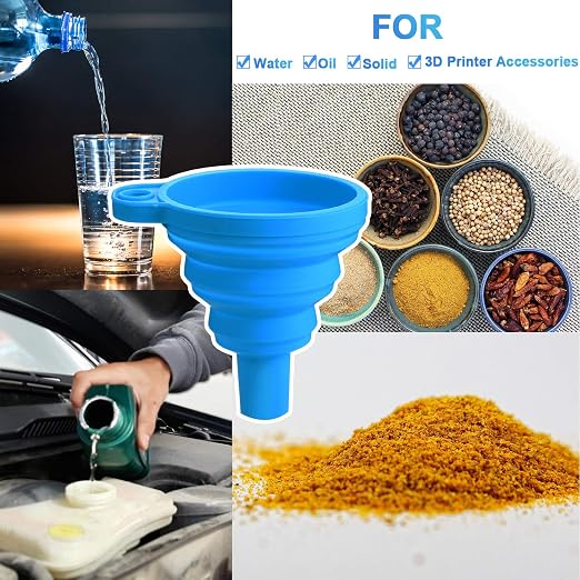 Boao 6 Pack Resin Funnels Filter 3D Printer Accessories Include Collapsible