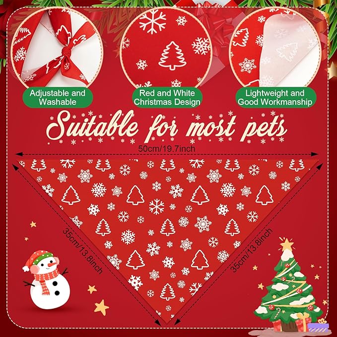 Abbylike 50 Pcs Valentines Day Dog Bandanas Bulk Red and White Polka Dots Stripes Bandanas for Dogs Triangle Kerchief Bibs Scarf for Pet Romantic Costume Photo Props Accessories(19.7 x 13.8 x 13.8)
