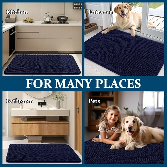 OLANLY Dog Door Mat for Muddy Paws 70x32, Absorbs Moisture and Dirt, Absorbent