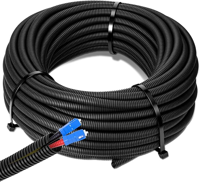 Sasylvia 1/4" x 25 ft Split Wire Loom Tubing Automotive Wire Loom Assortment Split Cable Sleeves Bulk Flexible Electrical Conduit Protective Kit