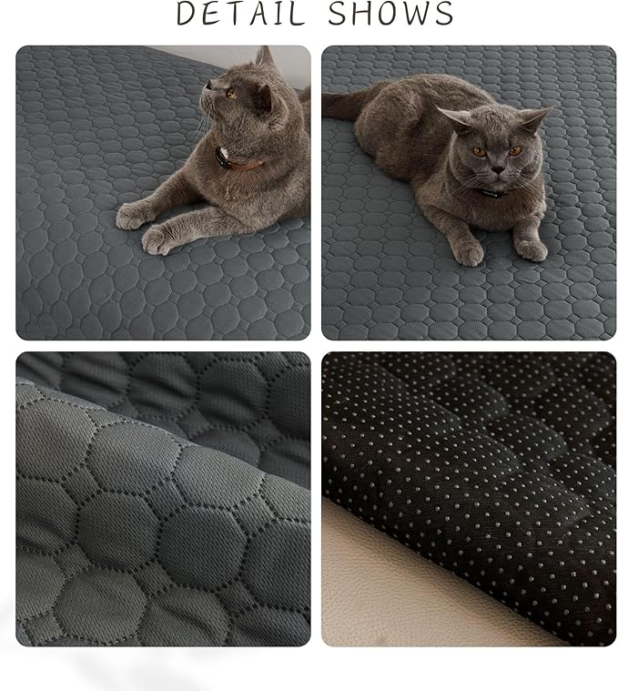 Waterproof Pet Couch Covers for Sofa Non Slip Sofa Cover for 2 Cushion Couch Absorbent Quick Dry Soft Dog Bed Cover Washable Furniture Protector (Brown,36"x59")