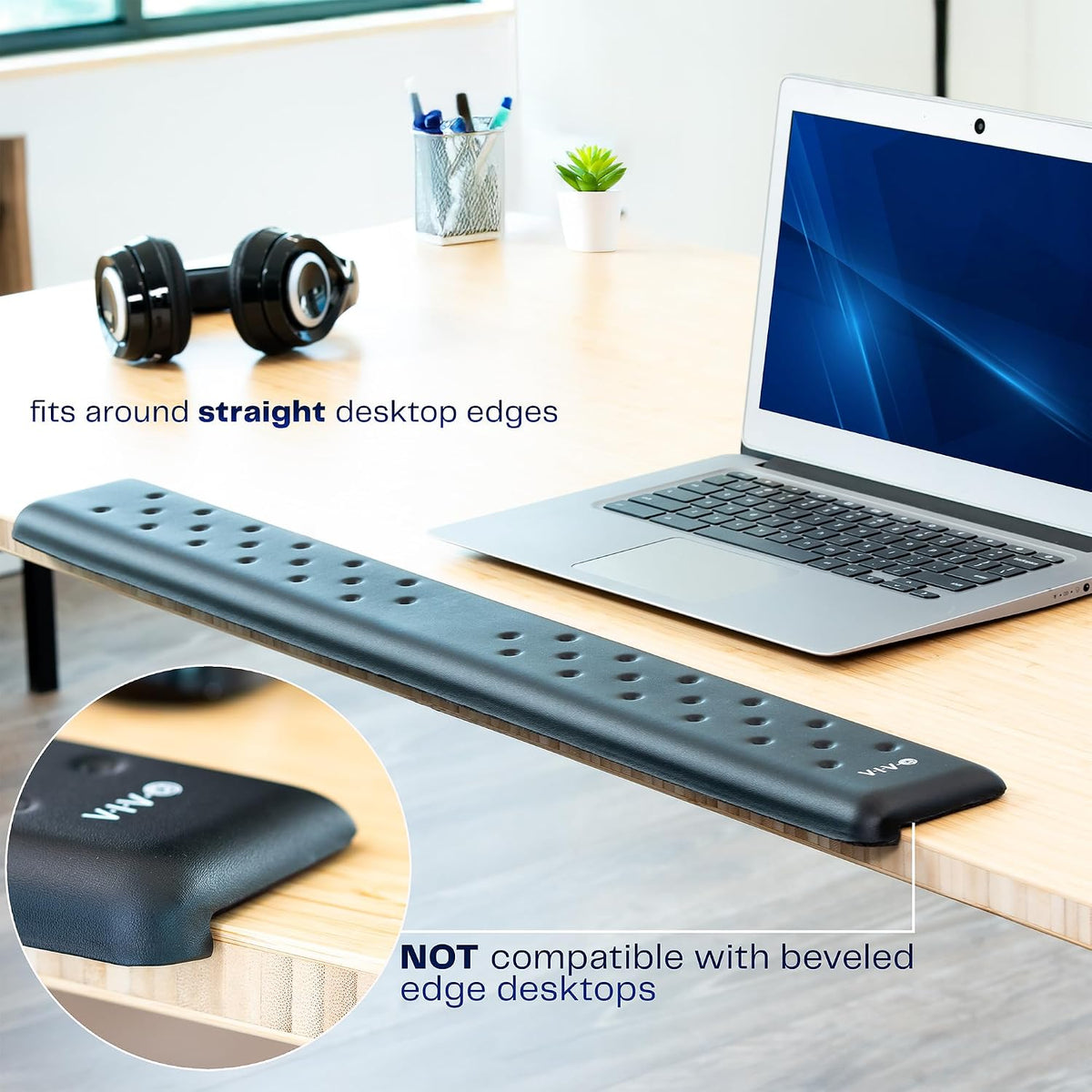 VIVO Black Ergonomic Long 30 in Wrist Pad, DESK-WR30