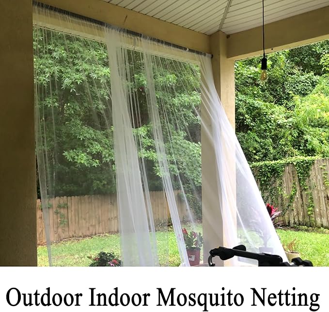 Patio Screen Mesh Outdoor Curtains Waterproof Sheer Lightweight Bug Netting