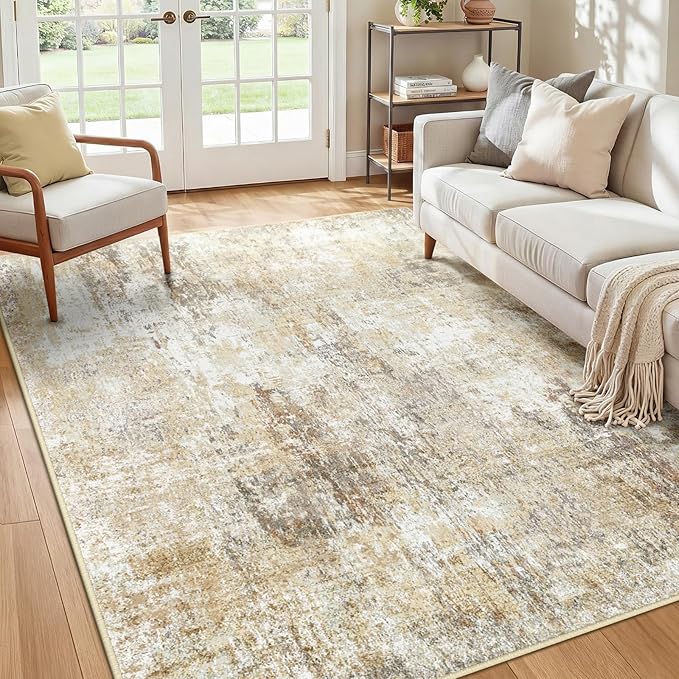 RELEANY Washable Area Rugs 5'x7' Non-Slip Modern Abstract Soft