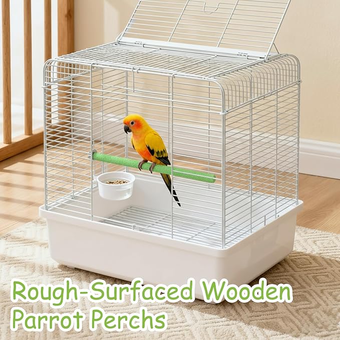 4 Pcs Bird Perch Stand Toy Parrot Perch Stand, Wood Bird Cage Perches Toy Platform Paw Grinding Stick Perches Cage Accessories for Small Medium Birds Like Parakeet Budgies Lovebird (Color Random)