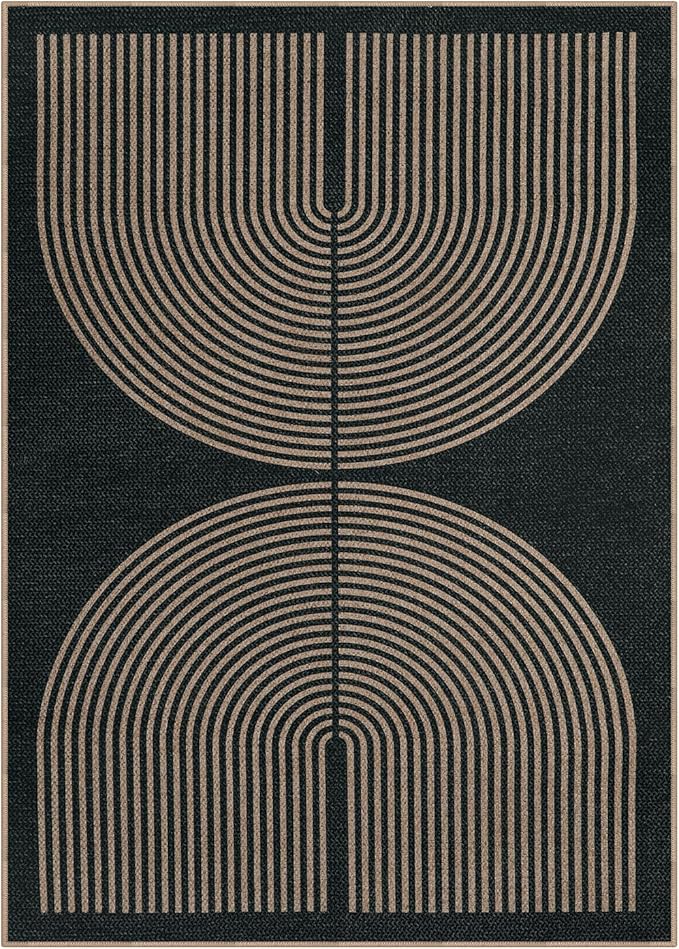 Lahome Enfys Modern Rainbow Easy Jute Rug, Washable Rugs 8x10