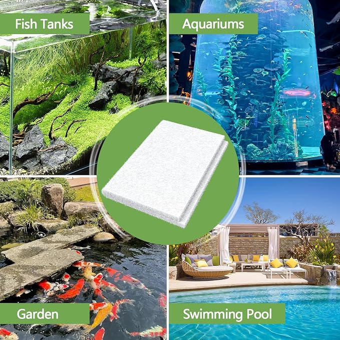 Classic Pond Filter Pad Media 18"x36"x1", 4.5 Ft² White Thicker Reusable