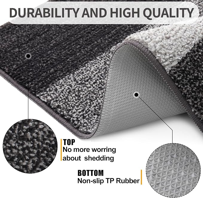 Kitinjoy Indoor Outdoor Door Mat, 59x20 Non-Slip Absorbent Dirt Trapper
