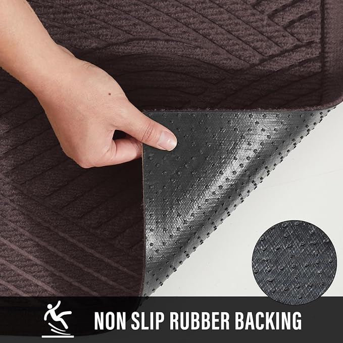 HIYARD Sturdy Front Door Mat, Absorbent Muddy Dirt Resist Welcome Door Mats