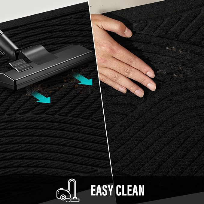 HIYARD Sturdy Front Door Mat, Absorbent Muddy Dirt Resist Welcome Door Mats
